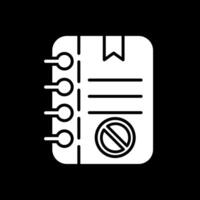 Notes Glyph Inverted Icon Design vector