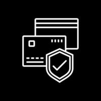 Secure Debit Card Line Inverted Icon Design vector
