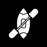 Kayak Glyph Inverted Icon Design vector