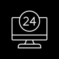 24 Hour Line Inverted Icon Design vector