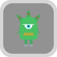 Monster Flat round corner Icon Design vector