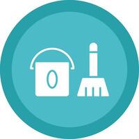 Cleaning Glyph Due Circle Icon Design vector