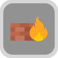 Firewall Flat round corner Icon Design vector