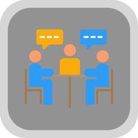 Meeting Flat round corner Icon Design vector