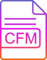 CFM File Format Line Gradient Icon Design vector