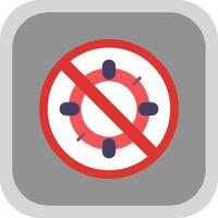 Prohibited Sign Flat round corner Icon Design vector