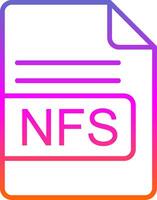 NFS File Format Line Gradient Icon Design vector