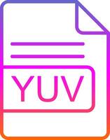 YUV File Format Line Gradient Icon Design vector