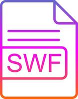 swf archivo formato línea degradado icono diseño vector