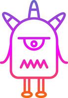 Monster Line Gradient Icon Design vector