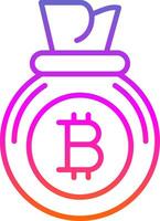 Bitcoin Bag Line Gradient Icon Design vector