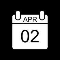 April Glyph Inverted Icon Design vector