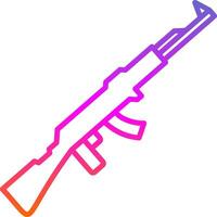 Gun Line Gradient Icon Design vector