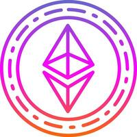 Ethereum Coin Line Gradient Icon Design vector