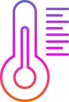 termómetro línea degradado icono diseño vector
