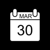 marzo glifo invertido icono diseño vector