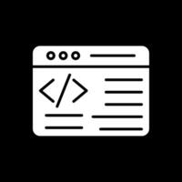 programación glifo invertido icono diseño vector