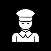 Driver Glyph Inverted Icon Design vector