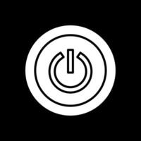 Power Button Glyph Inverted Icon Design vector