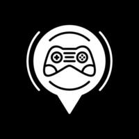 Gamer Glyph Inverted Icon Design vector