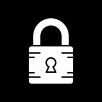 Lock Glyph Inverted Icon Design vector