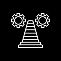 Traffic Cone Line Inverted Icon Design vector