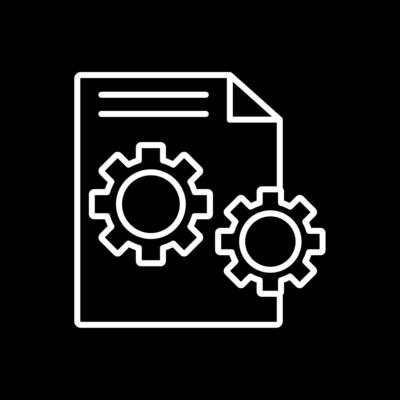 Cogs Line Inverted Icon Design