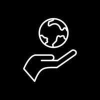 Planet Earth Line Inverted Icon Design vector