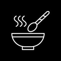 Soup Line Inverted Icon Design vector