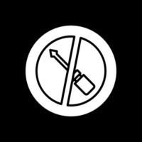 No Screwdriver Glyph Inverted Icon Design vector