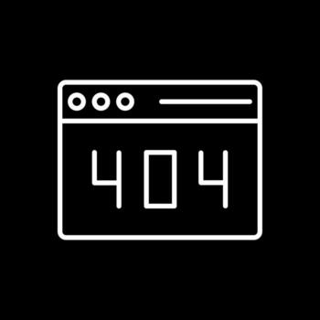 Error 404 Line Inverted Icon Design vector