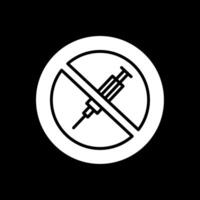 No Needle Glyph Inverted Icon Design vector