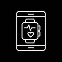 reloj inteligente línea invertido icono diseño vector