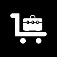 Trolley Glyph Inverted Icon Design vector