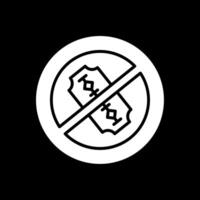 No Blade Glyph Inverted Icon Design vector