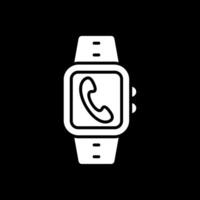 Incoming Call Glyph Inverted Icon Design vector