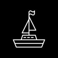 Boat Line Inverted Icon Design vector