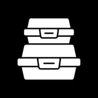 Food Container Glyph Inverted Icon Design vector