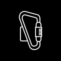 Carabiner Line Inverted Icon Design vector