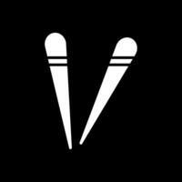 Chopsticks Glyph Inverted Icon Design vector