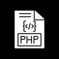 php glifo invertido icono diseño vector