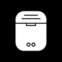 Earbuds Glyph Inverted Icon Design vector
