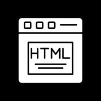 html glifo invertido icono diseño vector