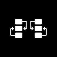 Flow Chart Glyph Inverted Icon Design vector