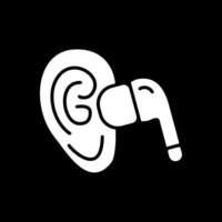 Earbud Glyph Inverted Icon Design vector