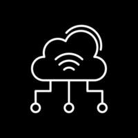 nube informática línea invertido icono diseño vector