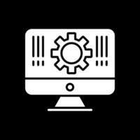 Monitor Glyph Inverted Icon Design vector