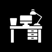 Work Table Glyph Inverted Icon Design vector