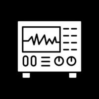 Oscilloscope Glyph Inverted Icon Design vector
