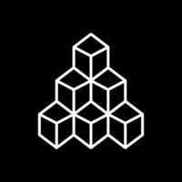 Blocks Line Inverted Icon Design vector